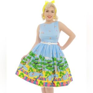 Lindy Bop Audrey water park dress stretch with pockets